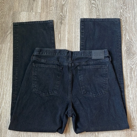 Abercrombie & Fitch rigid baggy Straight Jean Black Wash 34 x 34 denim - Picture 5 of 6